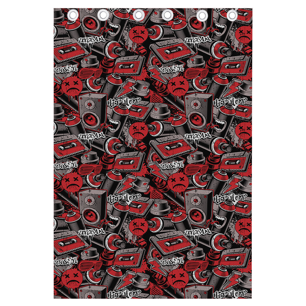 Grunge Graffiti Pattern Print Curtain