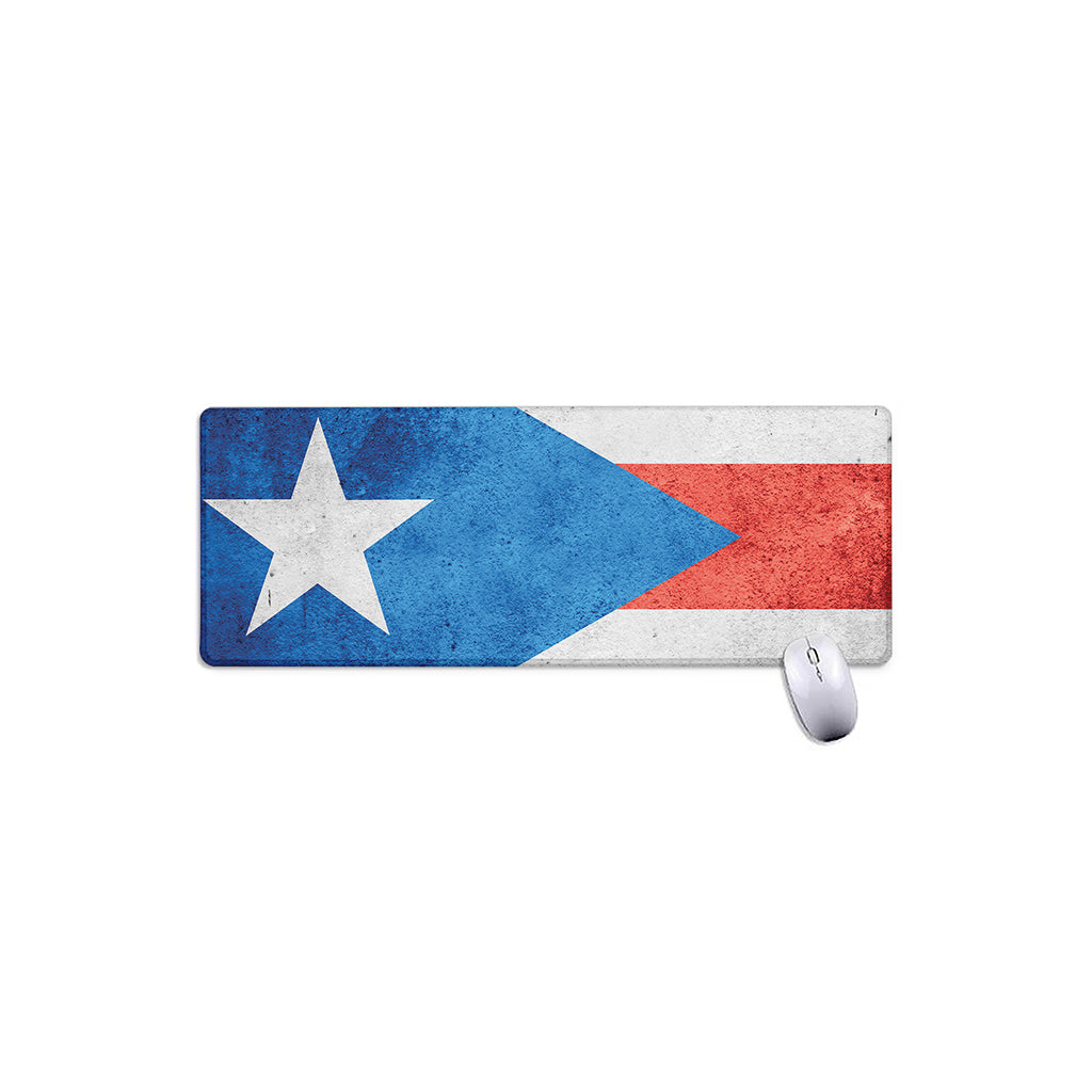 Grunge Puerto Rican Flag Print Extended Mouse Pad