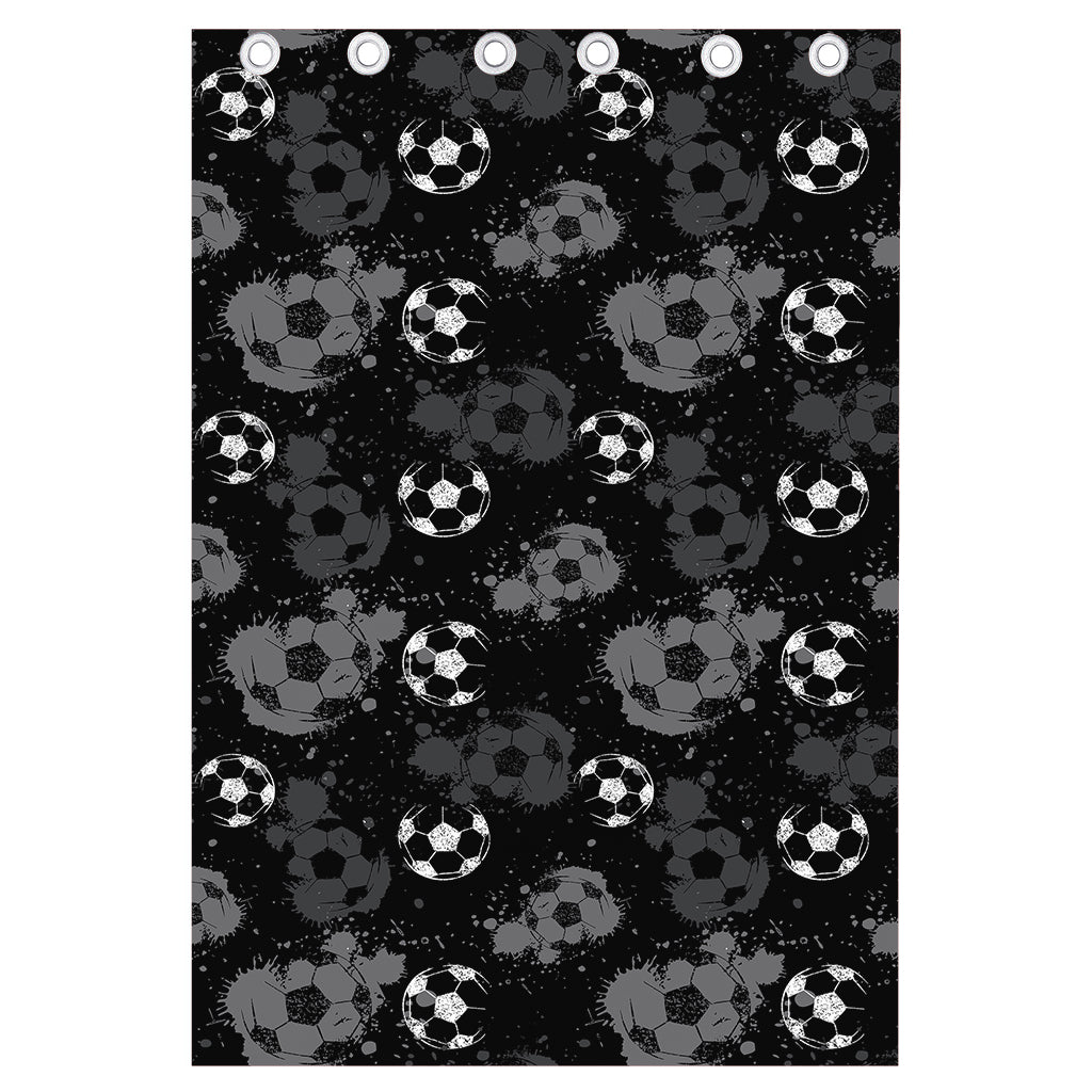 Grunge Soccer Ball Pattern Print Curtain