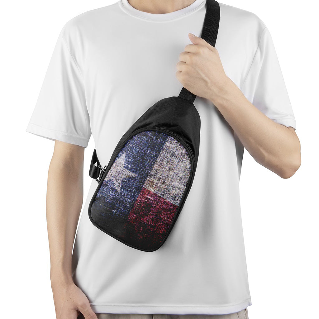 Grunge Texas Flag Print Chest Bag