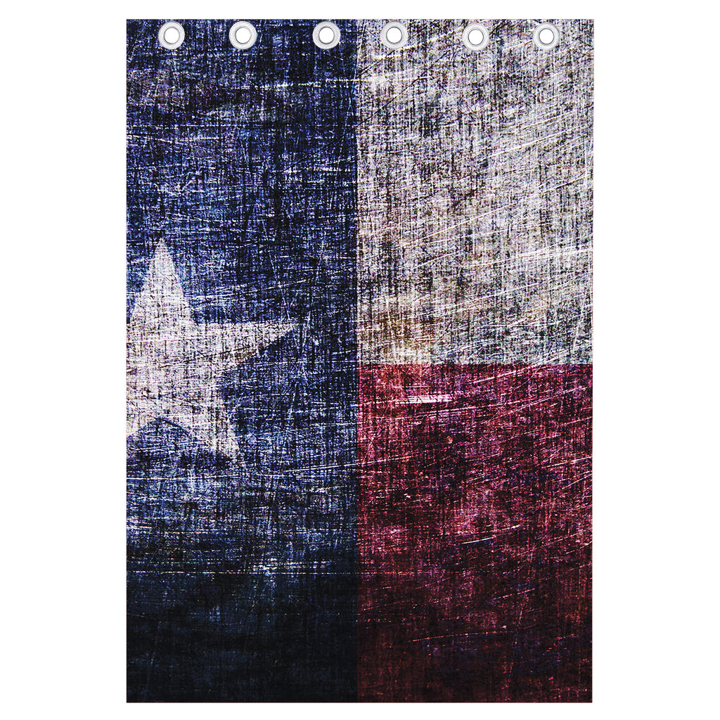 Grunge Texas Flag Print Curtain