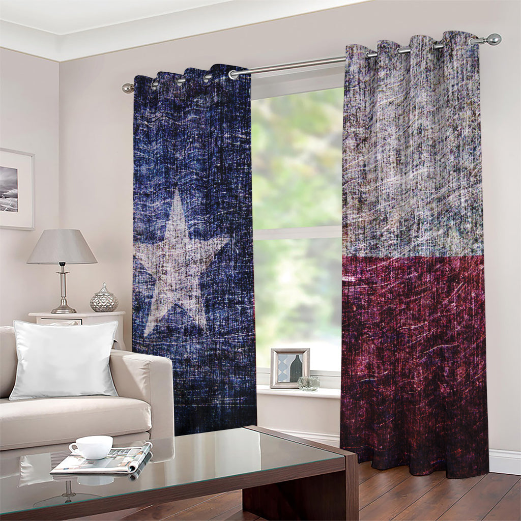 Grunge Texas Flag Print Extra Wide Grommet Curtains