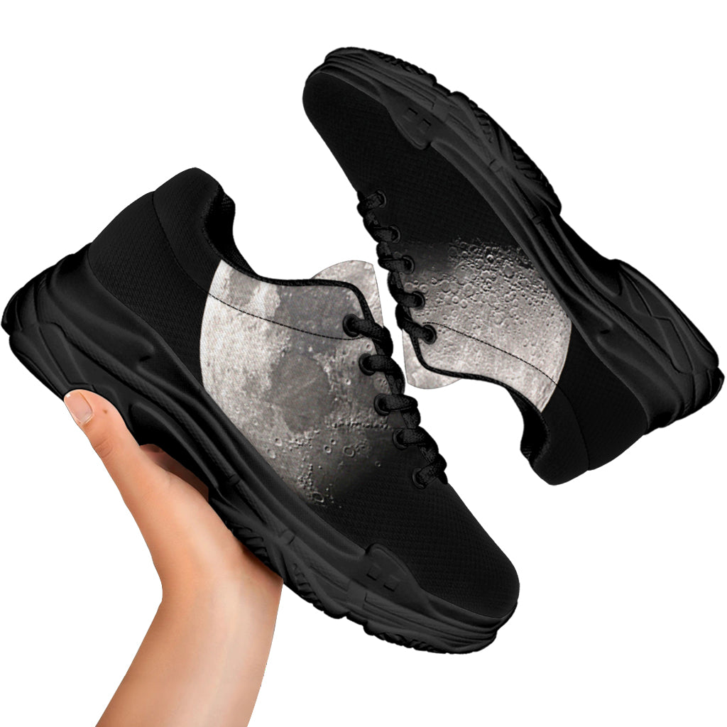 Half Moon Print Black Chunky Shoes