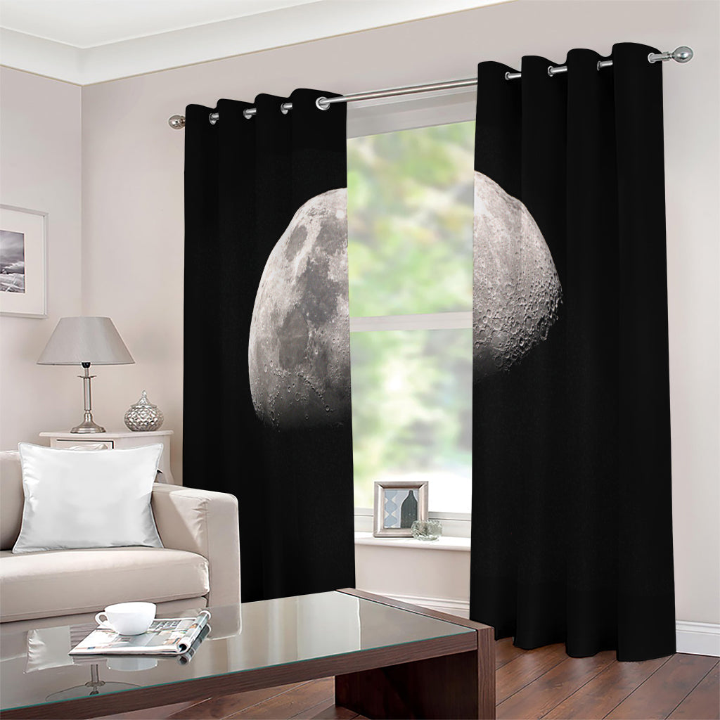 Half Moon Print Extra Wide Grommet Curtains
