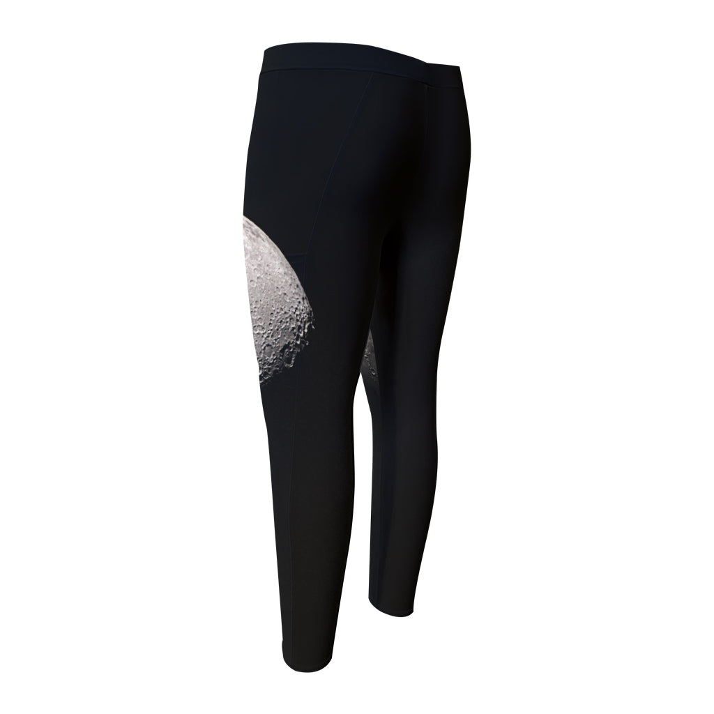 Half Moon Print Men's Compression Pants