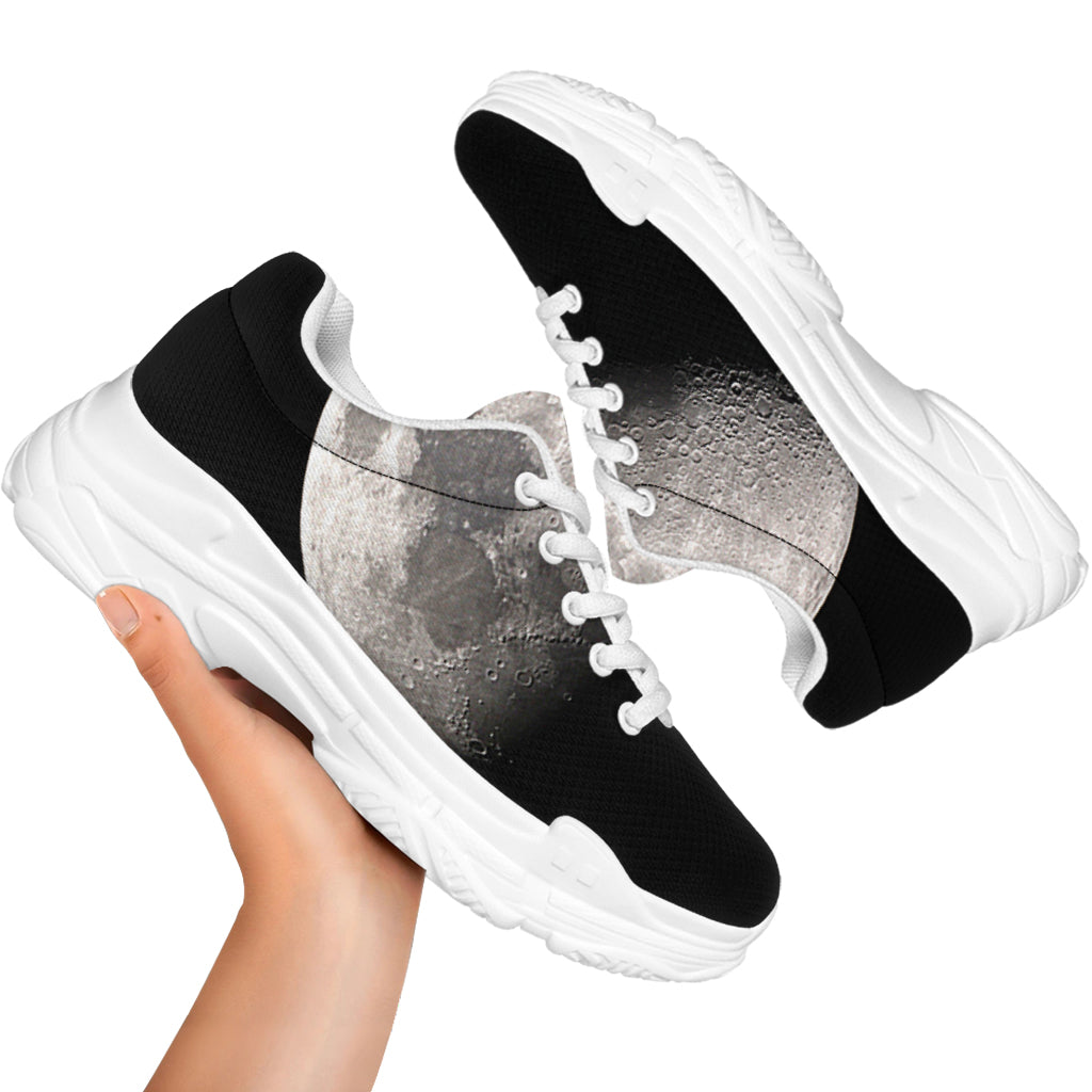 Half Moon Print White Chunky Shoes