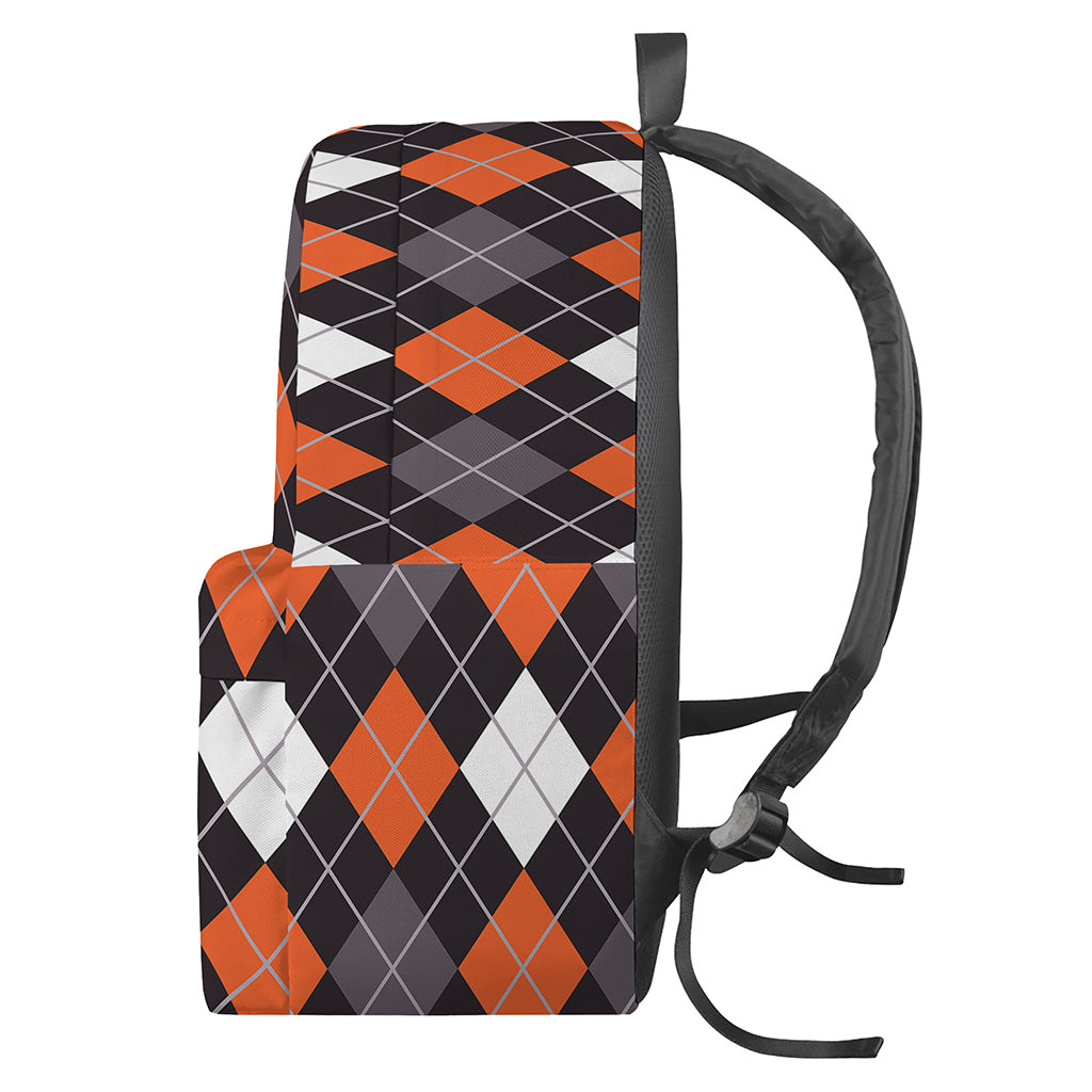 Halloween Argyle Pattern Print Backpack