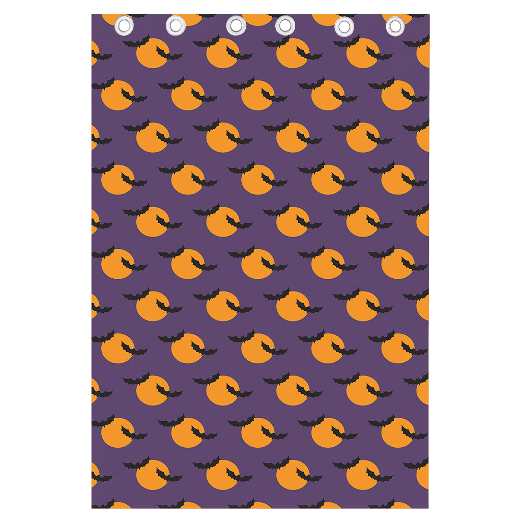 Halloween Bat And Moon Pattern Print Curtain