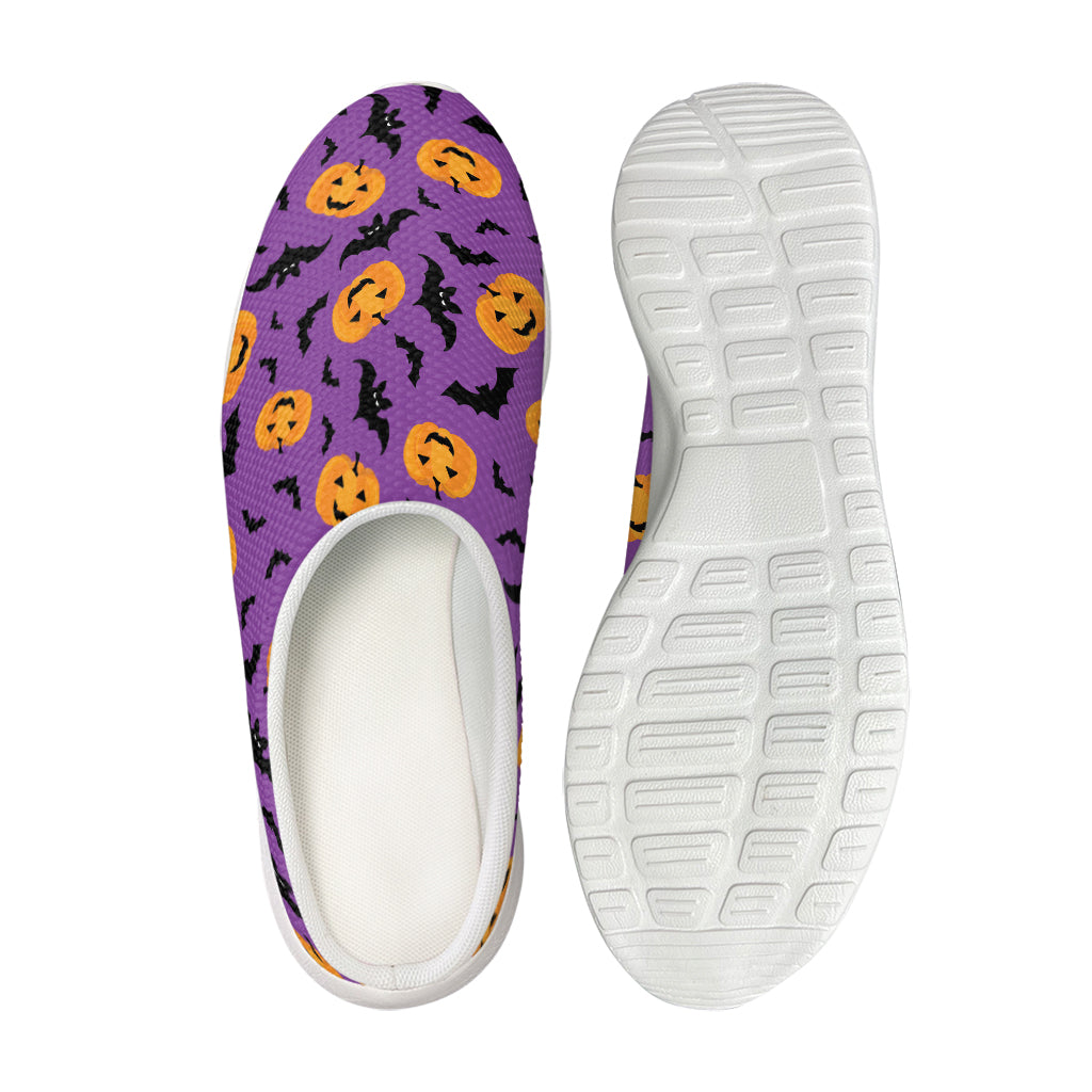 Halloween Bat And Pumpkin Pattern Print Mesh Casual Shoes
