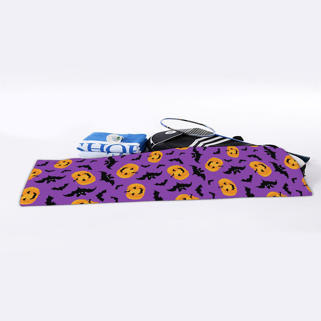 Halloween Bat And Pumpkin Pattern Print Sports Towel