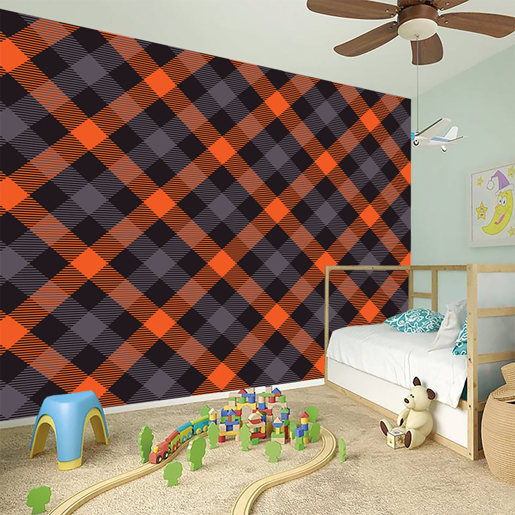 Halloween Buffalo Check Pattern Print Wall Sticker