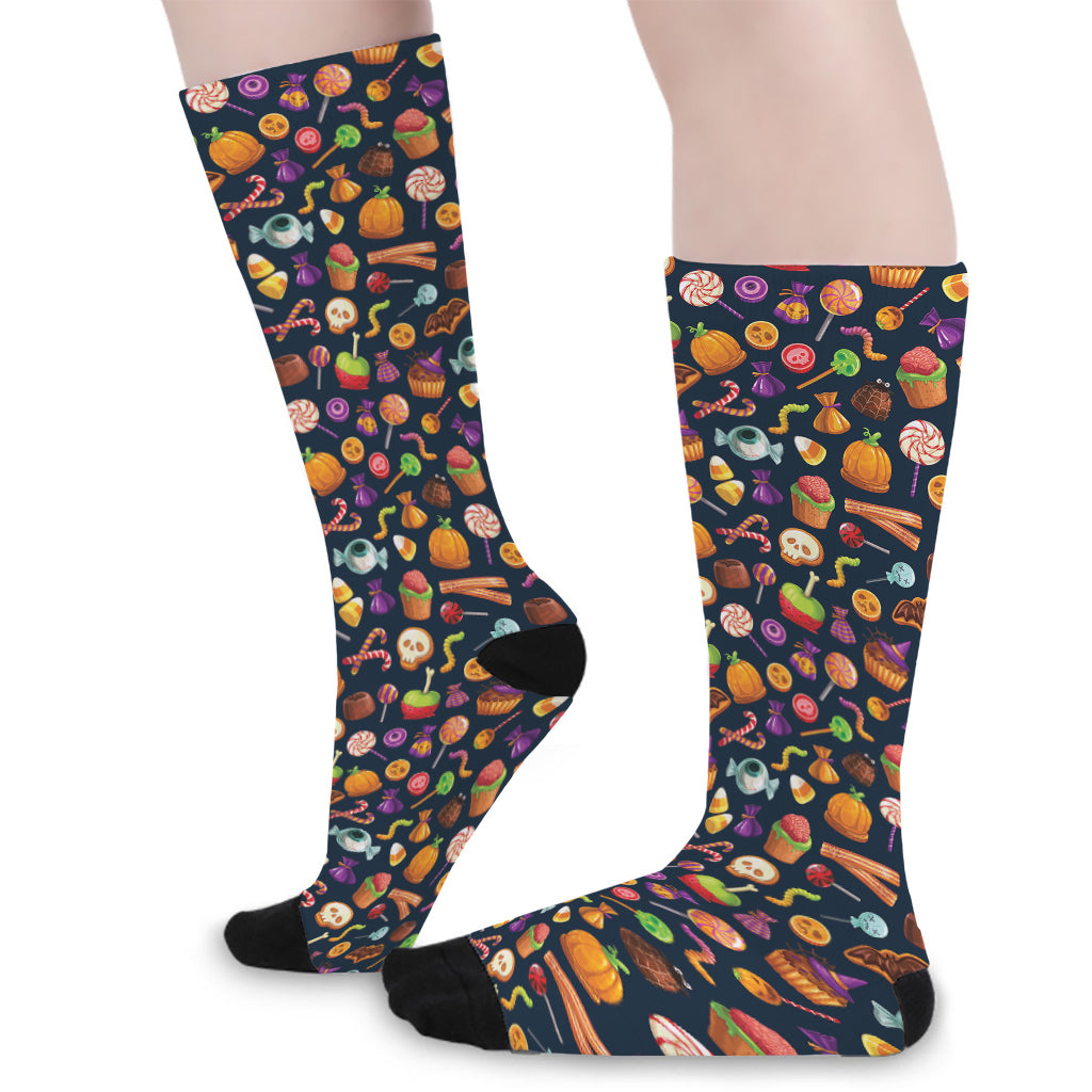 Halloween Candy Pattern Print Long Socks