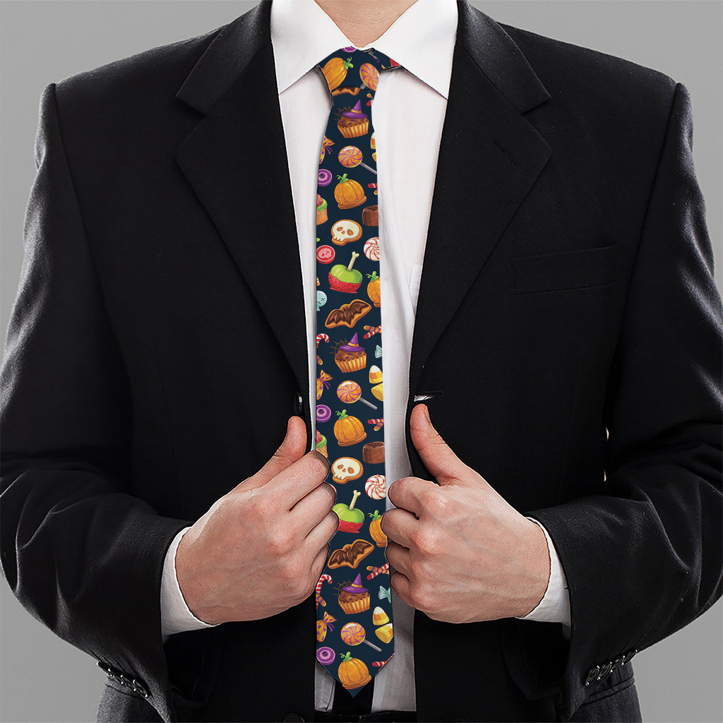 Halloween Candy Pattern Print Necktie