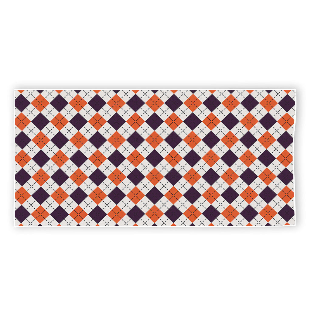 Halloween Checked Pattern Print Beach Towel