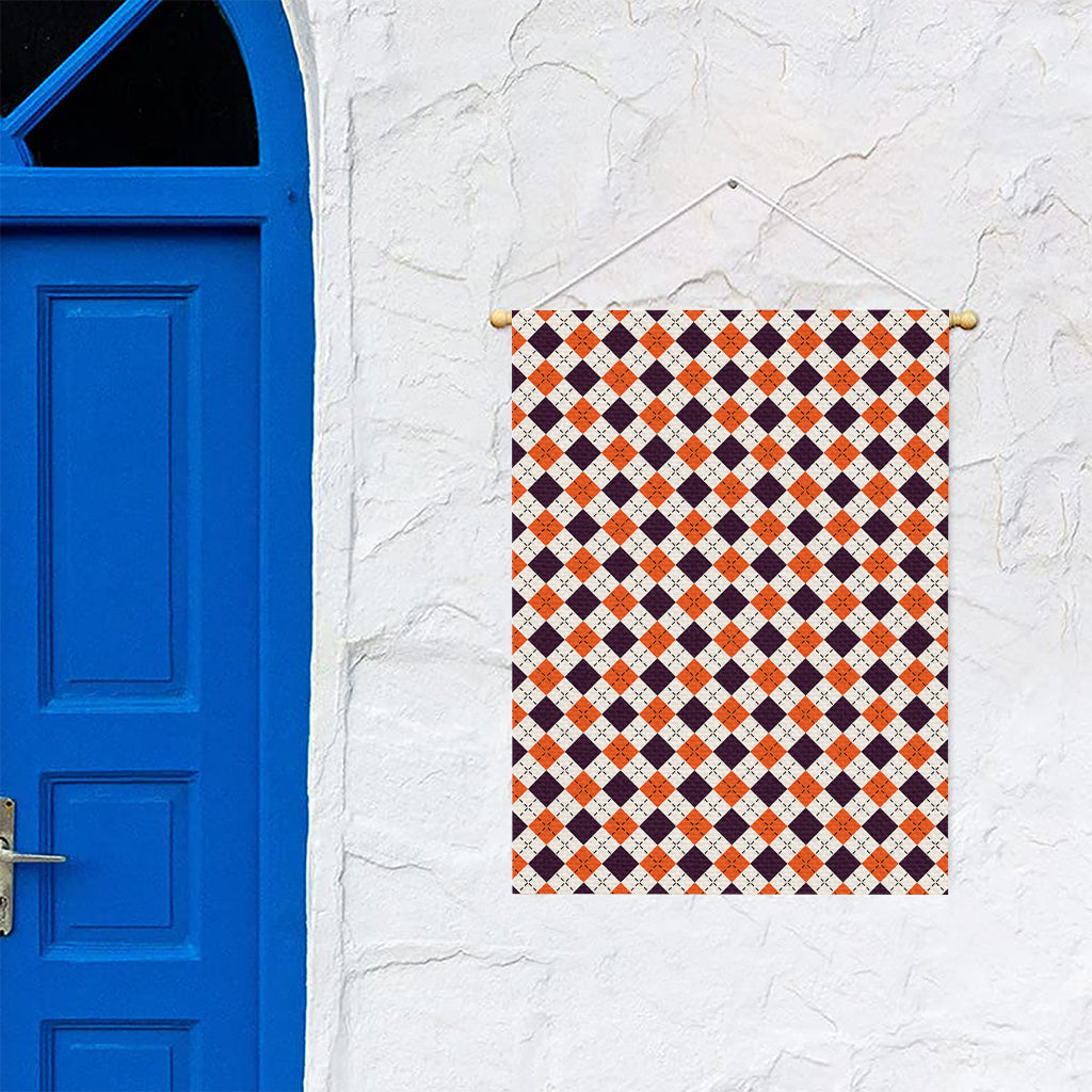 Halloween Checked Pattern Print Garden Flag