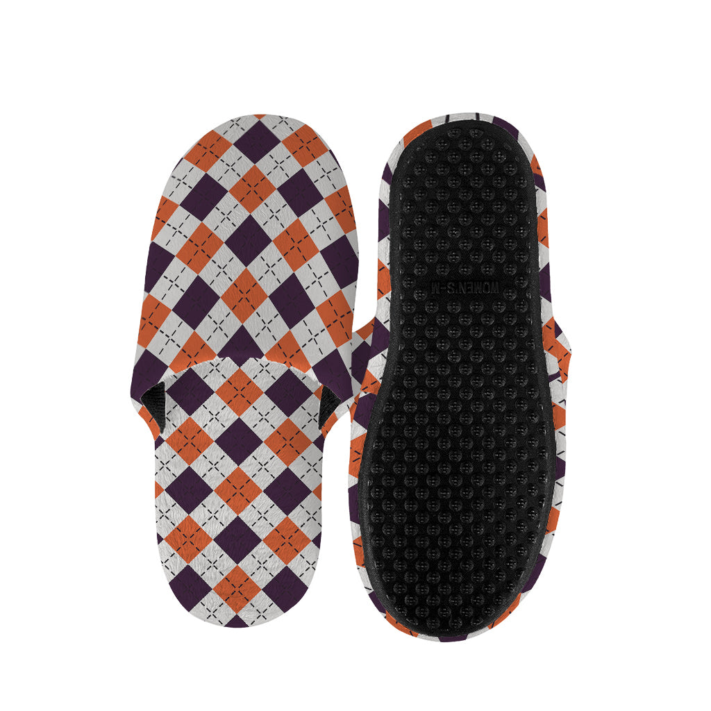 Halloween Checked Pattern Print Slippers