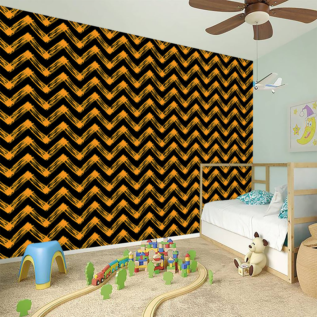 Halloween Chevron Pattern Print Wall Sticker