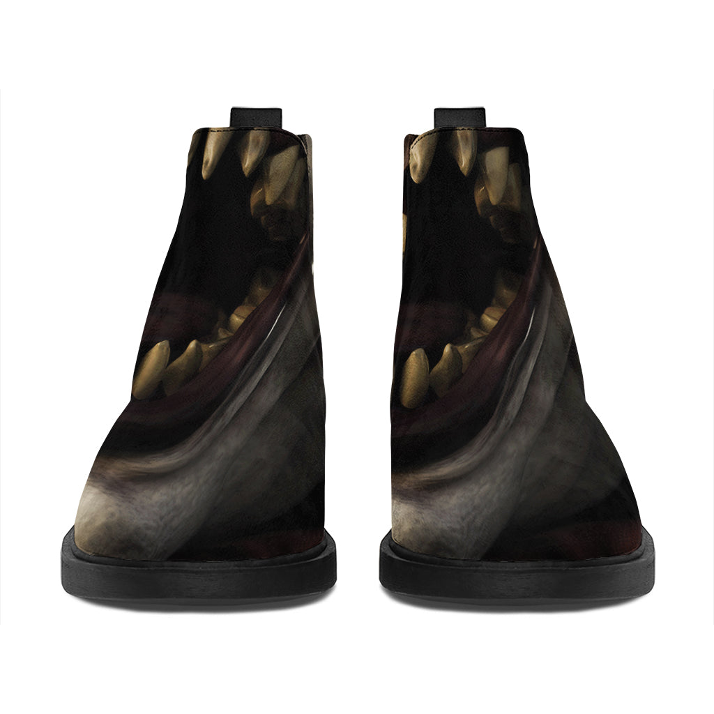 Halloween Clown Print Flat Ankle Boots