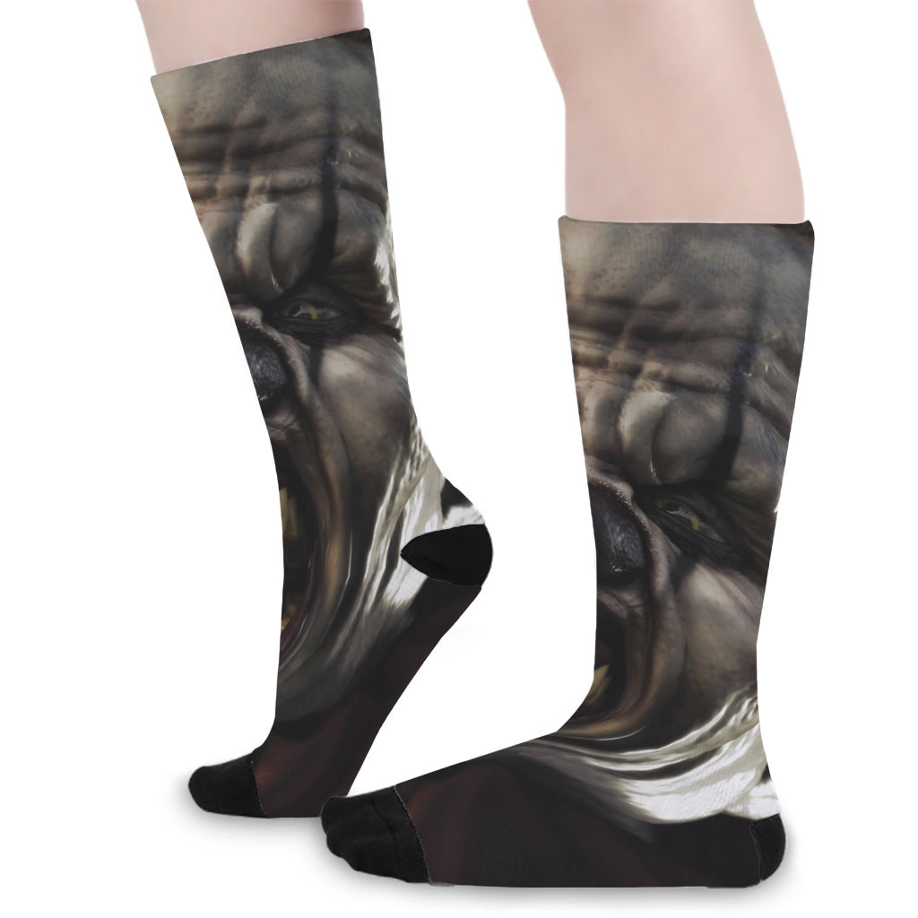 Halloween Clown Print Long Socks