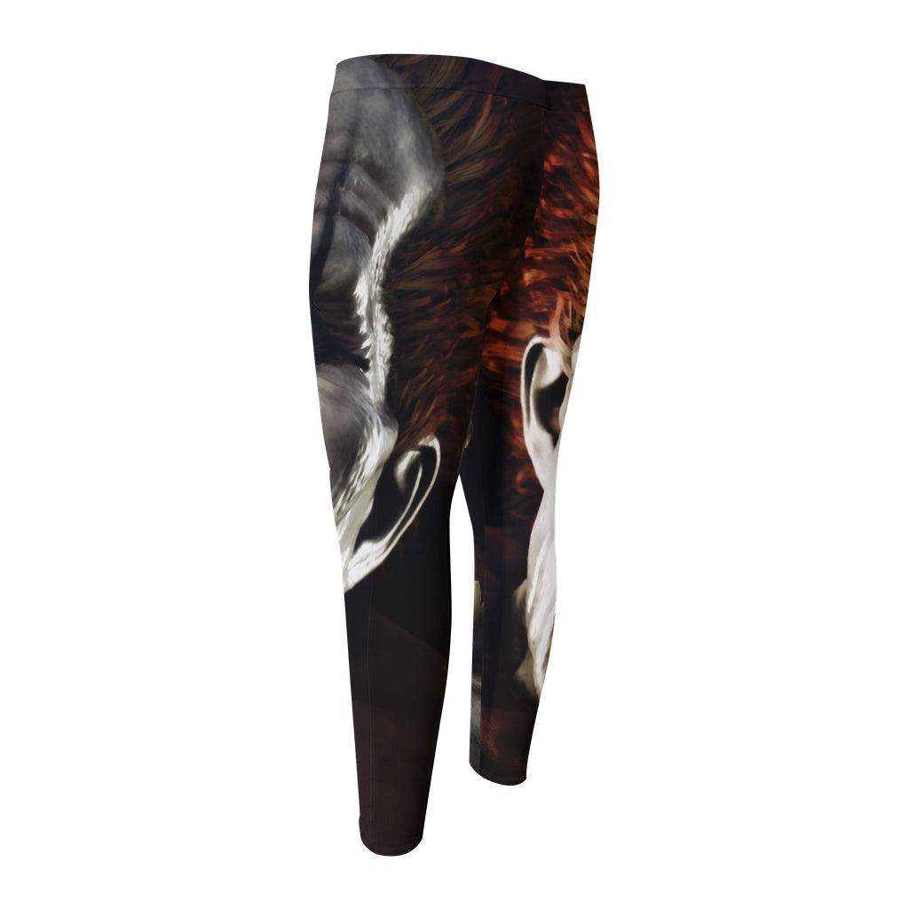 Halloween Clown Print Men's Compression Pants
