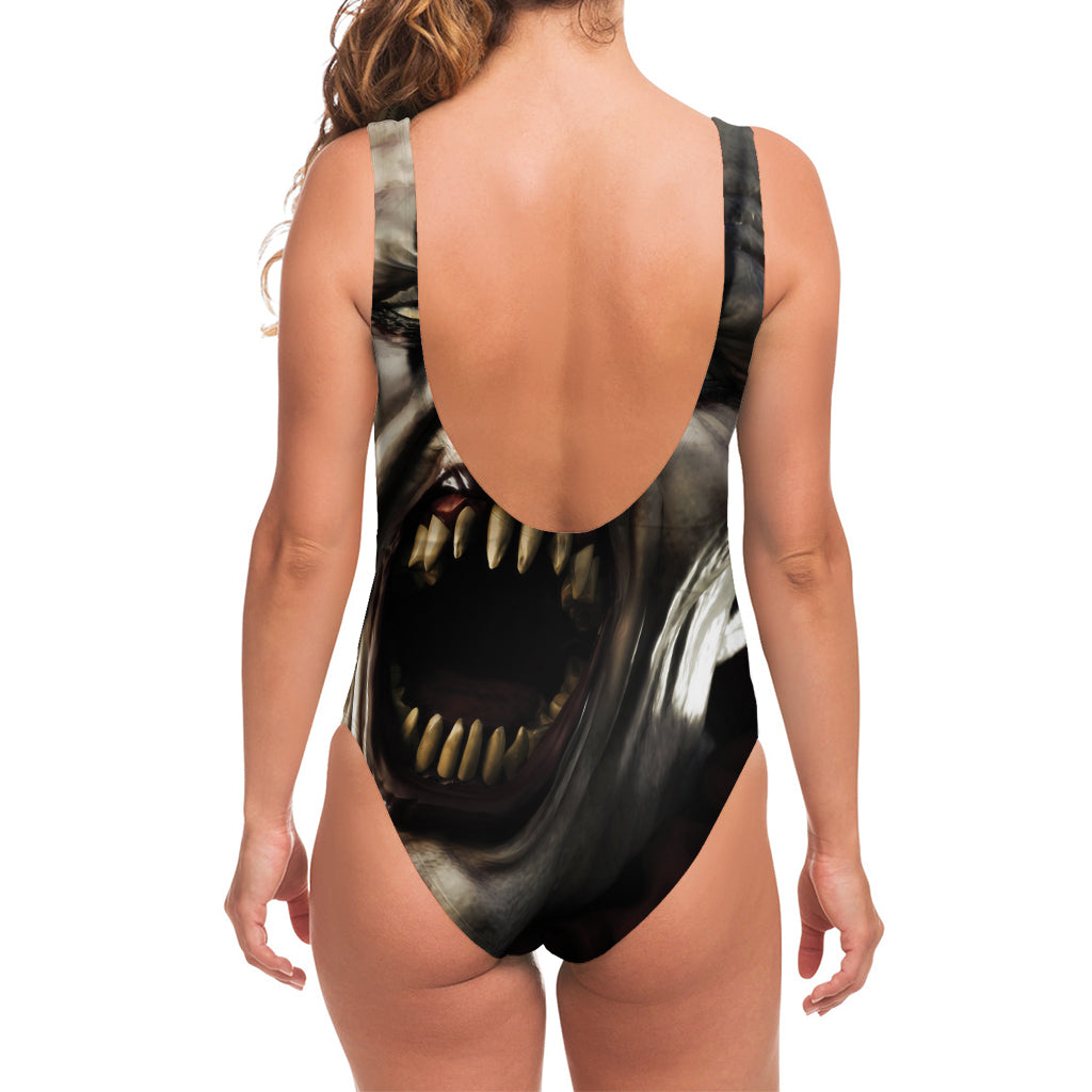 Halloween Clown Print One Piece Swimsuit
