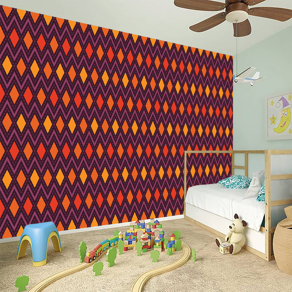 Halloween Diamond Shape Pattern Print Wall Sticker