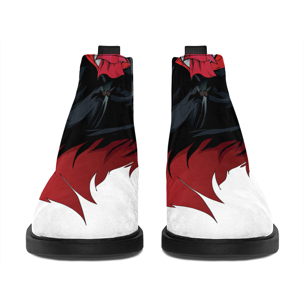 Halloween Evil Vampire Print Flat Ankle Boots