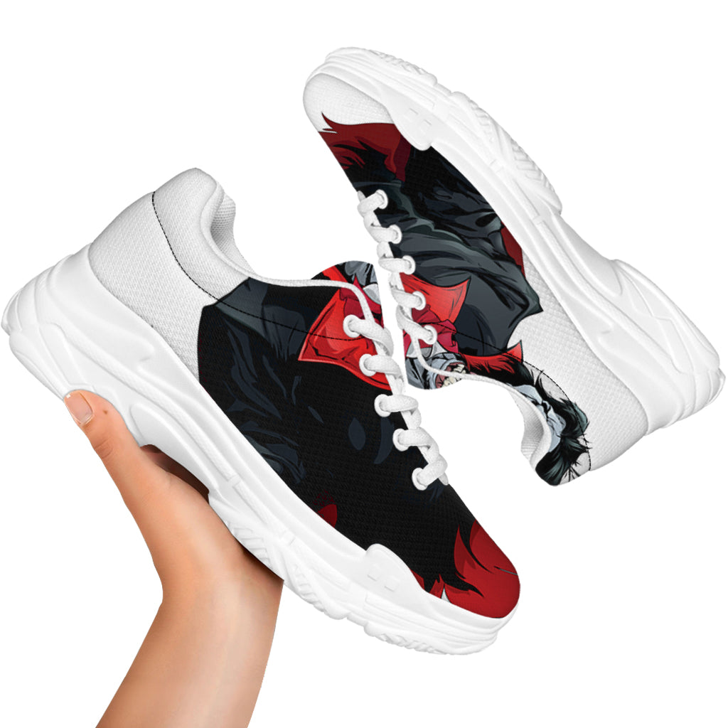 Halloween Evil Vampire Print White Chunky Shoes