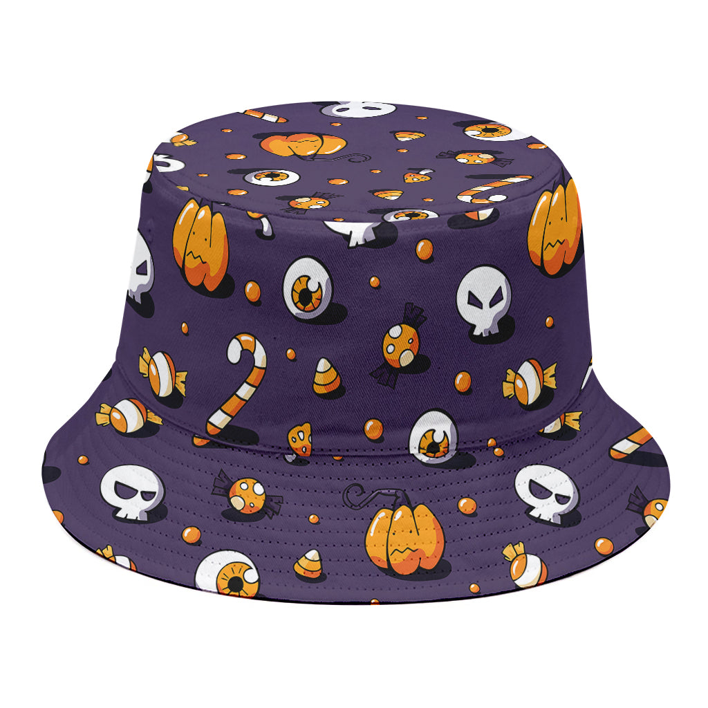 Halloween Eyeball Pattern Print Bucket Hat