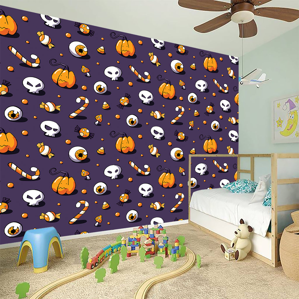 Halloween Eyeball Pattern Print Wall Sticker