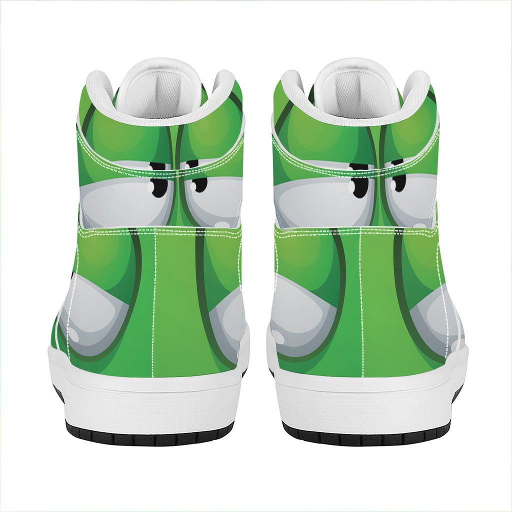 Halloween Frankenstein Face Print High Top Leather Sneakers