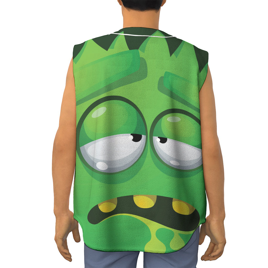 Halloween Frankenstein Face Print Sleeveless Baseball Jersey