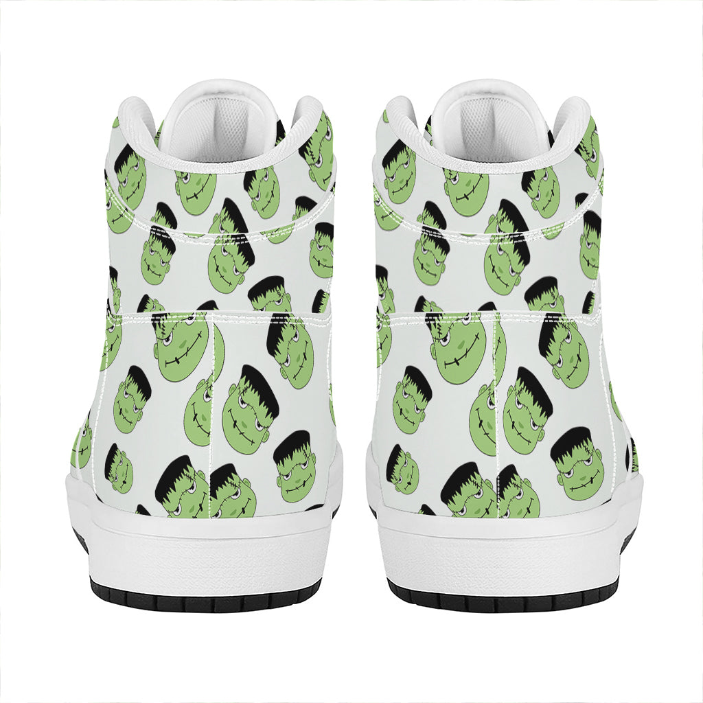 Halloween Frankenstein Pattern Print High Top Leather Sneakers