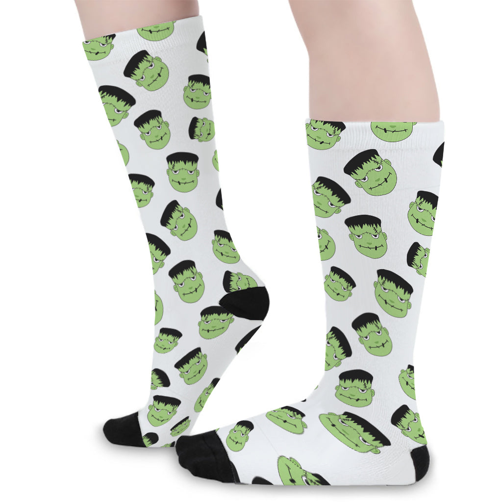 Halloween Frankenstein Pattern Print Long Socks