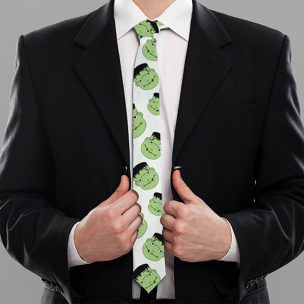 Halloween Frankenstein Pattern Print Necktie