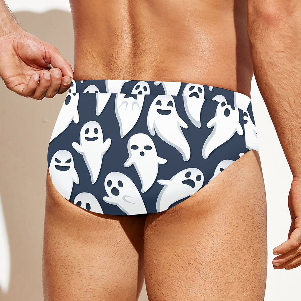 Halloween Ghost Pattern Print Men's Swim Briefs