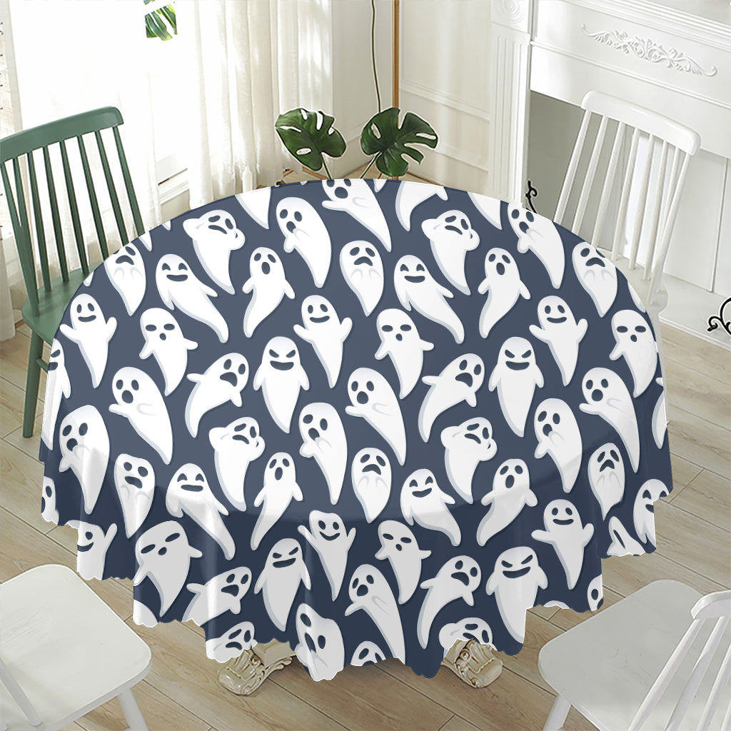 Halloween Ghost Pattern Print Waterproof Round Tablecloth