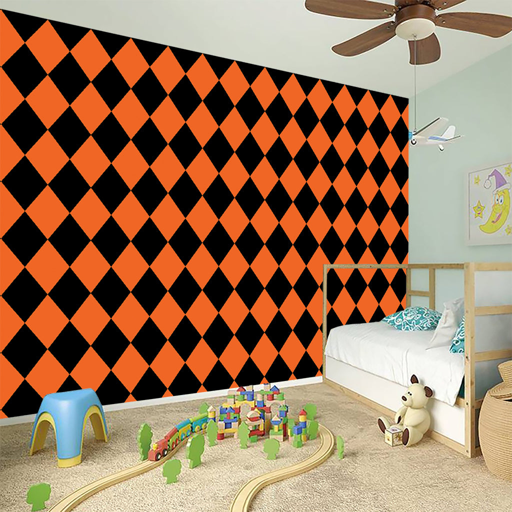 Halloween Harlequin Pattern Print Wall Sticker