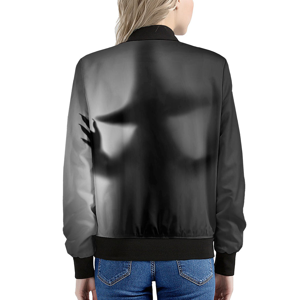 Halloween Horror Witch Print Women's Bomber Jacket