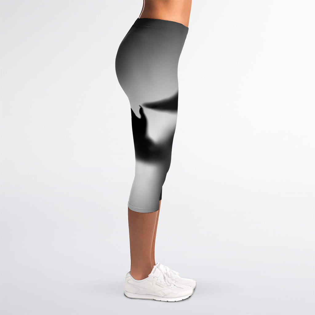 Halloween Horror Witch Print Women's Capri Leggings