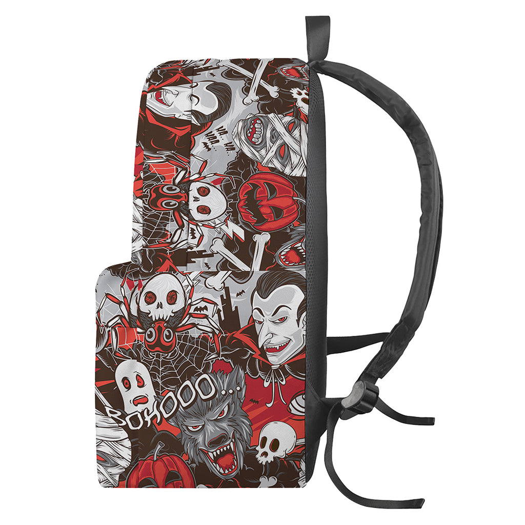 Halloween Monsters Pattern Print Backpack