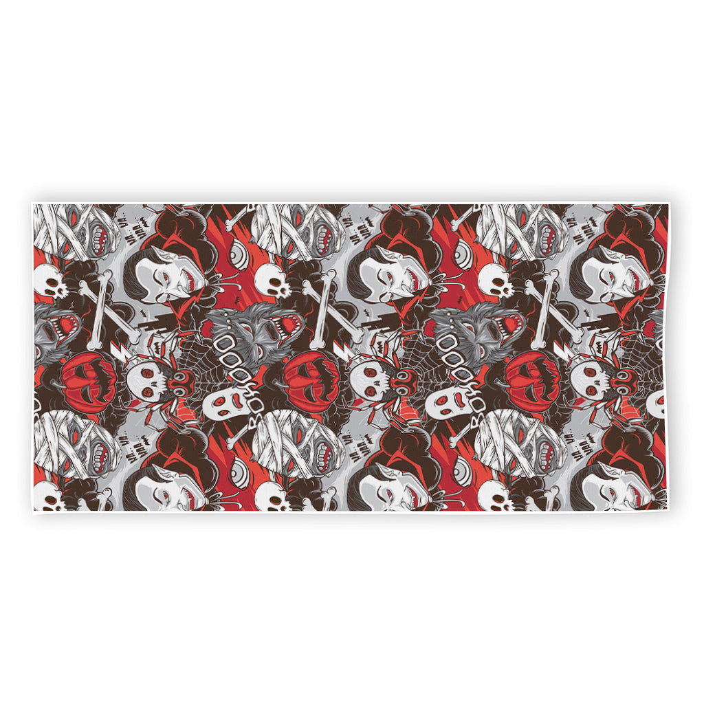 Halloween Monsters Pattern Print Beach Towel