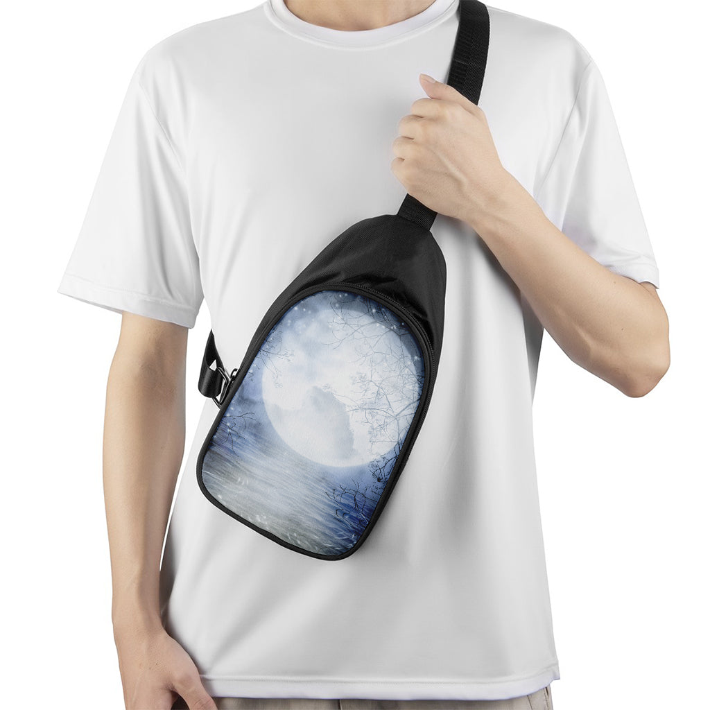 Halloween Moonlight Print Chest Bag