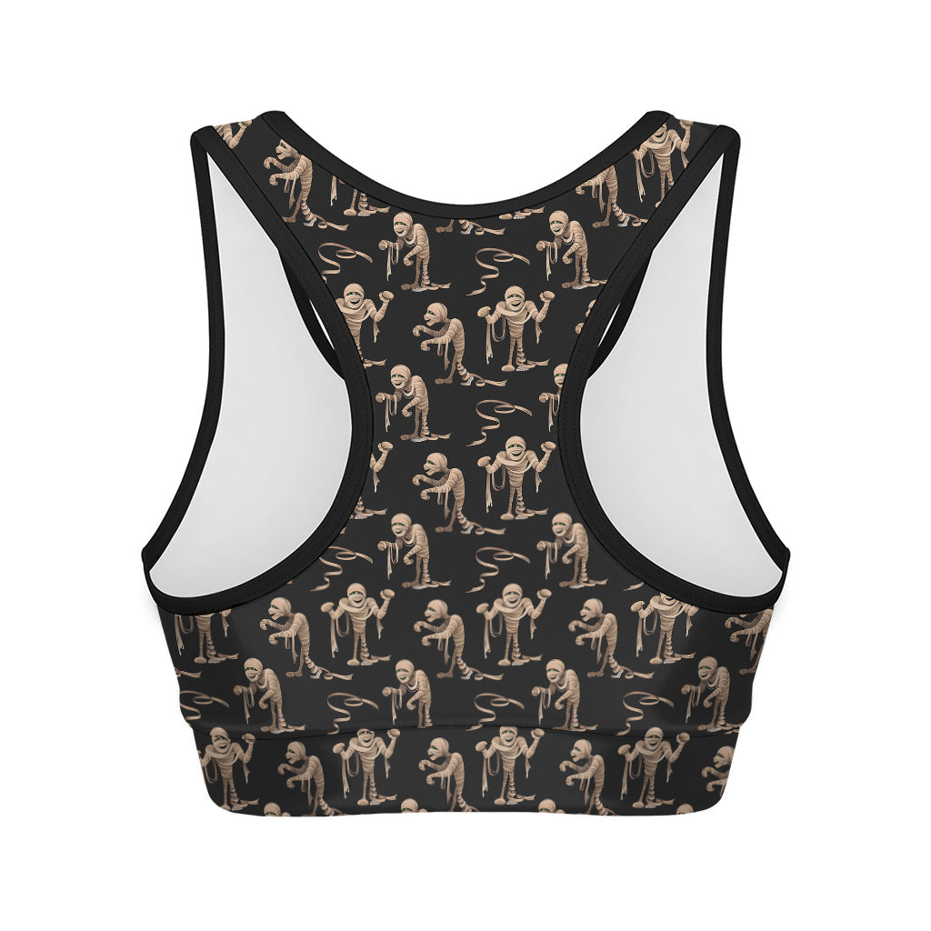 Halloween Mummy Pattern Print Women's Sports Bra