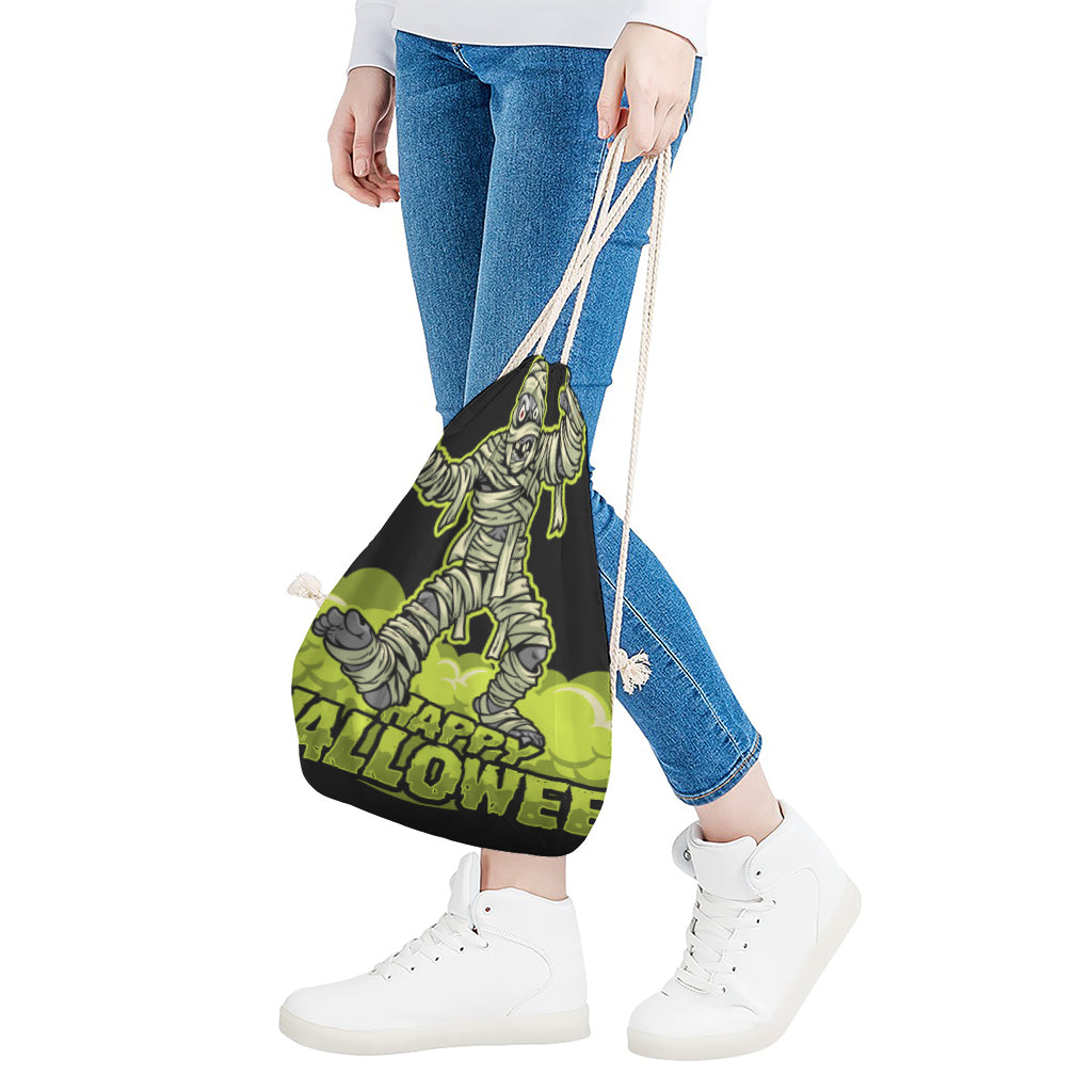 Halloween Mummy Print Drawstring Bag