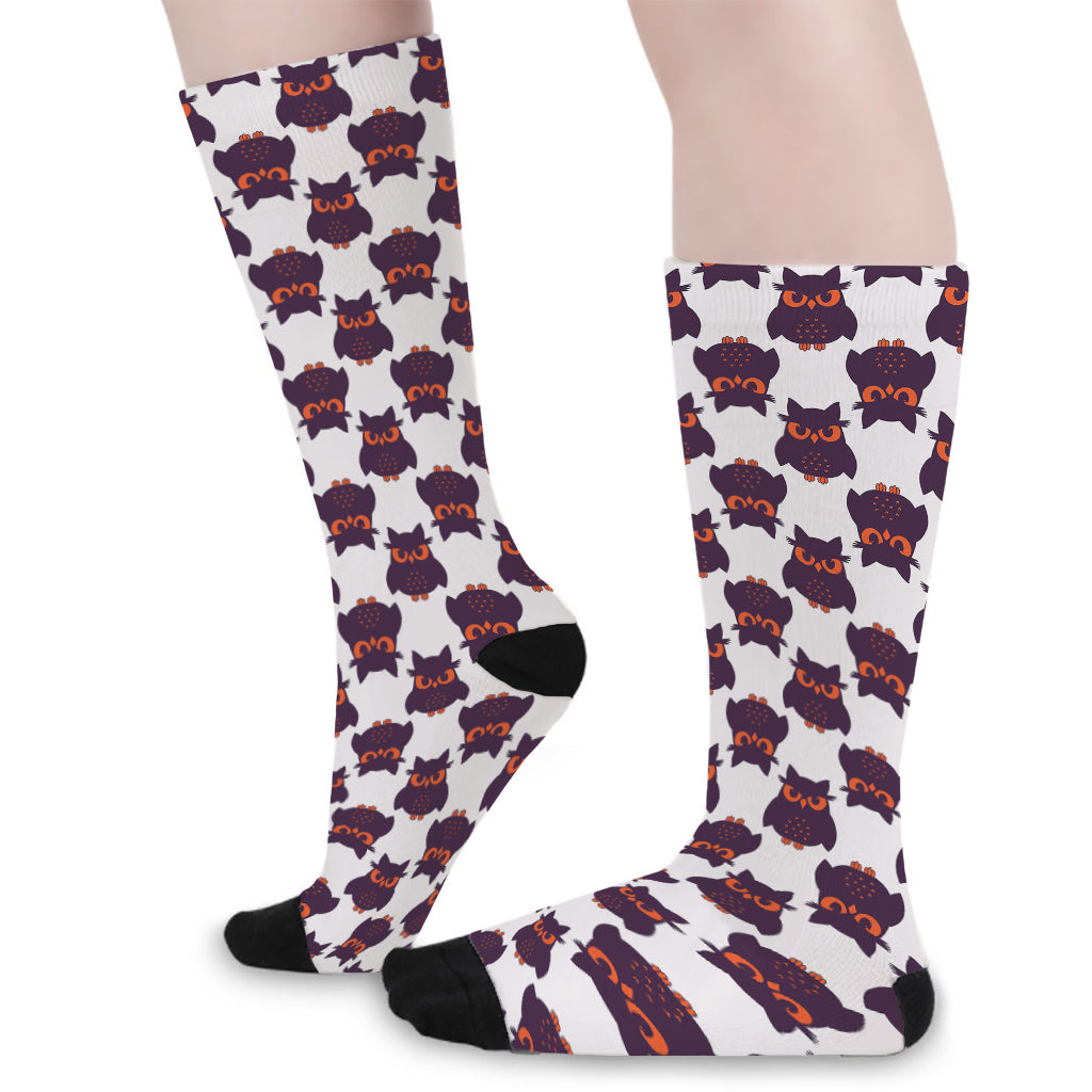 Halloween Owl Pattern Print Long Socks