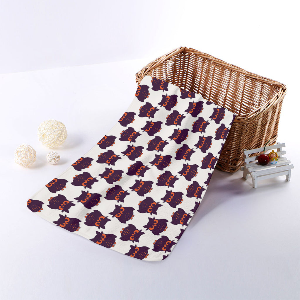 Halloween Owl Pattern Print Towel