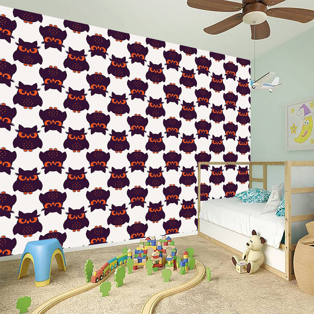 Halloween Owl Pattern Print Wall Sticker