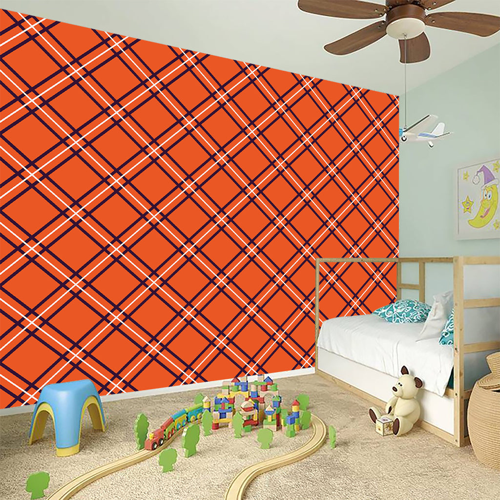 Halloween Plaid Pattern Print Wall Sticker