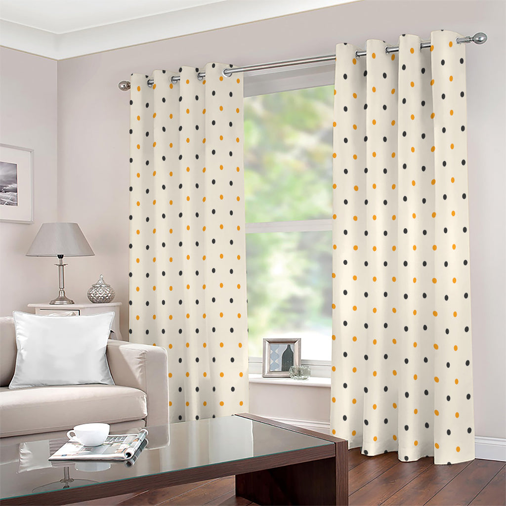 Halloween Polka Dot Pattern Print Extra Wide Grommet Curtains